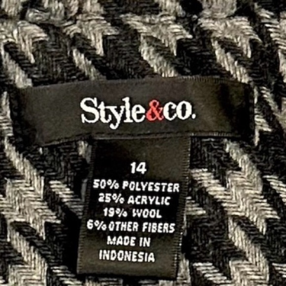 Style & Co Black and Gray Houndstooth Blazer. Size 14 - Picture 6 of 6